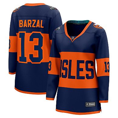 Women's Fanatics Branded Mathew Barzal Navy New York Islanders 2024 NHL Stadium Series Breakaway Player Jersey