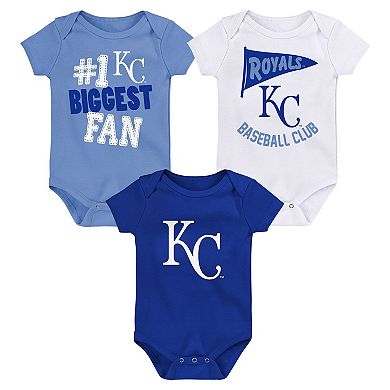 Newborn & Infant Fanatics Branded Kansas City Royals Fan Pennant 3-Pack Bodysuit Set