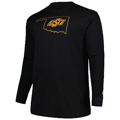 Men's Profile Black Oklahoma State Cowboys Big & Tall Pop Long Sleeve T-Shirt