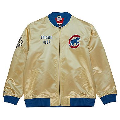 Men's Mitchell & Ness Gold Chicago Cubs OG 2.0 Lightweight Satin Full-Zip Jacket