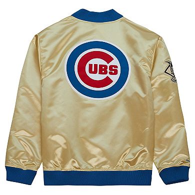 Men's Mitchell & Ness Gold Chicago Cubs OG 2.0 Lightweight Satin Full-Zip Jacket