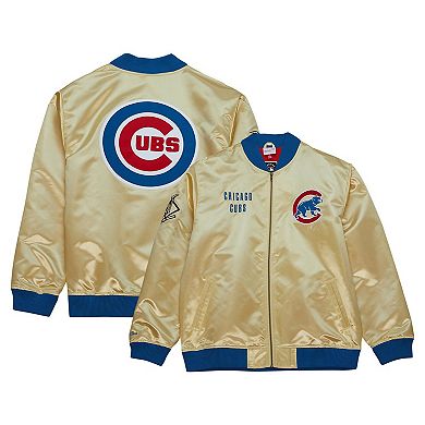 Men's Mitchell & Ness Gold Chicago Cubs OG 2.0 Lightweight Satin Full-Zip Jacket