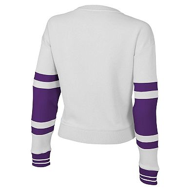 Women's Stadium Essentials White Los Angeles Lakers Scrimmage Cropped Pullover Sweatshirt