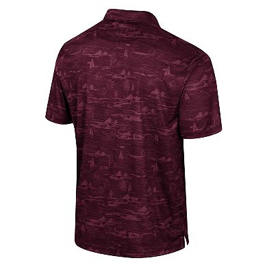 Men's Colosseum Maroon Virginia Tech Hokies Daly Print Polo