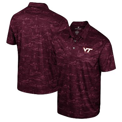 Men's Colosseum Maroon Virginia Tech Hokies Daly Print Polo