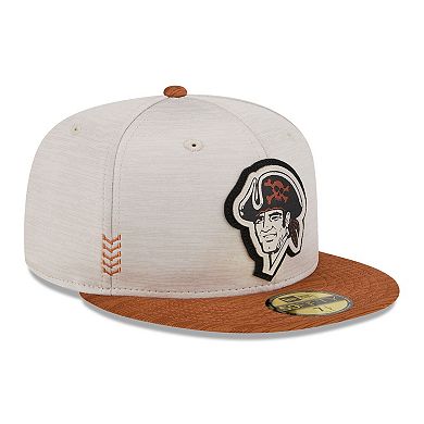 Men's New Era Stone/Brown Pittsburgh Pirates 2024 Clubhouse 59FIFTY Fitted Hat
