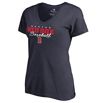 Women's Fanatics Branded Navy Boston Red Sox Script Assist V-Neck T-Shirt