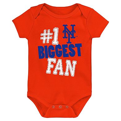 Newborn & Infant Fanatics Branded New York Mets Fan Pennant 3-Pack Bodysuit Set