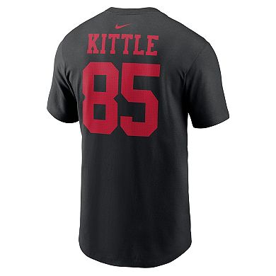 Men's Nike George Kittle Black San Francisco 49ers Super Bowl LVIII Patch Player Name & Number T-Shirt