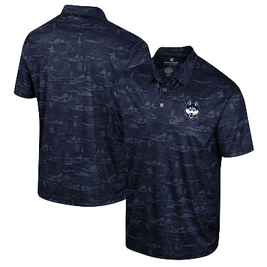 Men's Colosseum Navy UConn Huskies Daly Print Polo