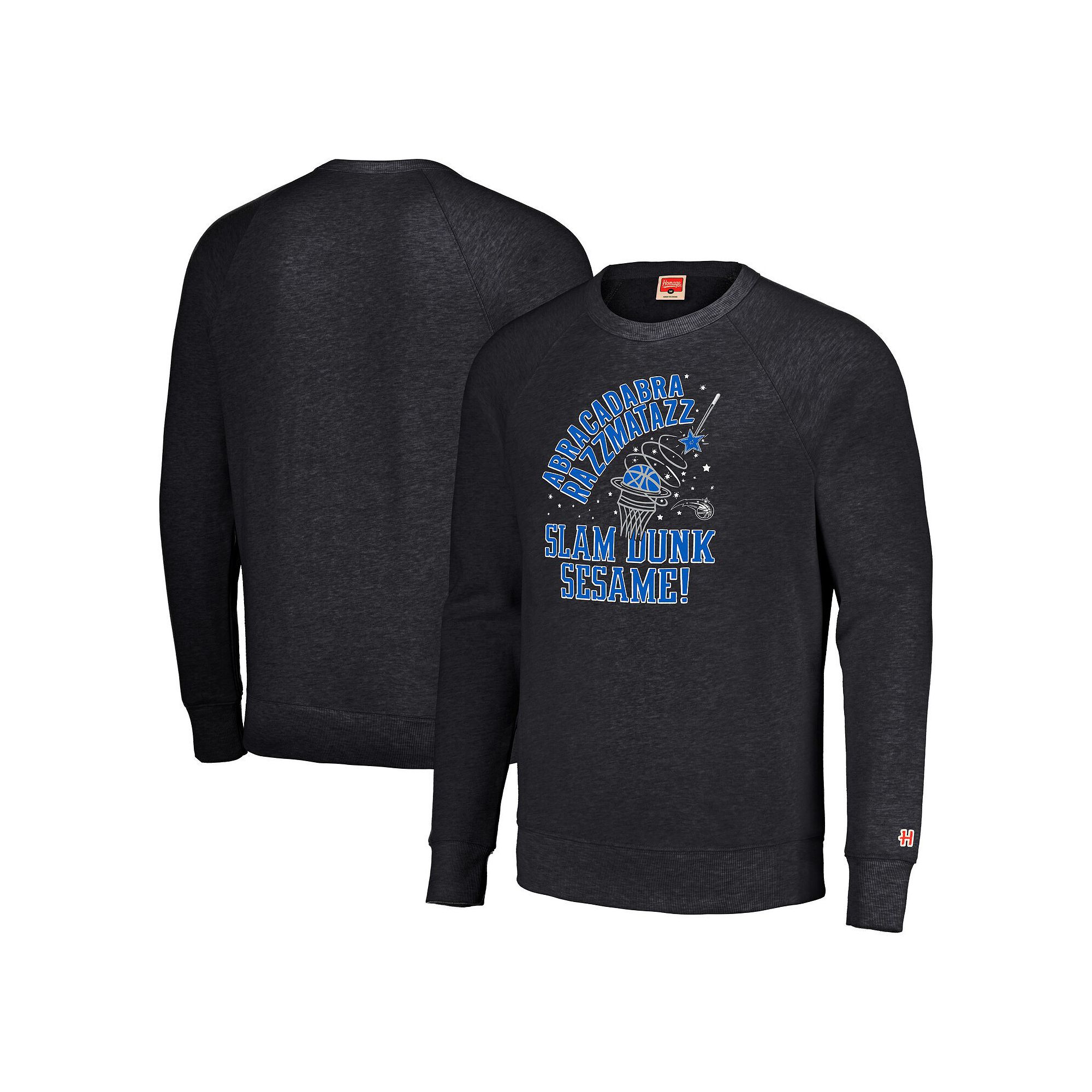 Unisex Homage  Charcoal Orlando Magic Slam Dunk Sesame Tri-Blend Crew Ragla