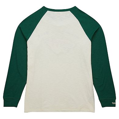 Men's Mitchell & Ness Cream Minnesota Wild Legendary Slub Vintage Raglan Long Sleeve T-Shirt