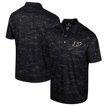 Men's Colosseum Black Purdue Boilermakers Daly Print Polo
