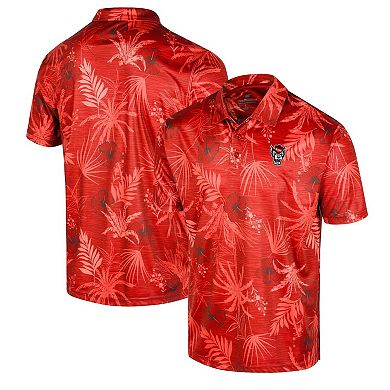 Men's Colosseum Red NC State Wolfpack Palms Team Polo