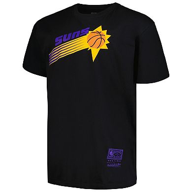 Men's Mitchell & Ness Black Phoenix Suns Big & Tall Hardwood Classics Vintage Logo T-Shirt