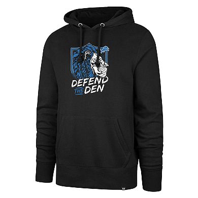 Men's '47 Black Detroit Lions Regional Headline Hoodie