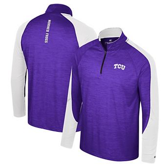 Men's Colosseum Purple TCU Horned Frogs Langmore Raglan Quarter-Zip Top