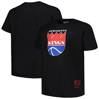 Men's Mitchell & Ness Black Sacramento Kings Big & Tall Hardwood Classics Vintage Logo T-Shirt