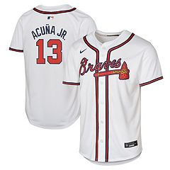 Youth Kids Nike Team ATLANTA BRAVES V-Neck Jersey Shirt Size Large