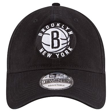 Men's New Era Black Brooklyn Nets Team 2.0 9TWENTY Adjustable Hat