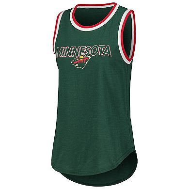 Women's G-III 4Her by Carl Banks Green Minnesota Wild Strategy Tank Top