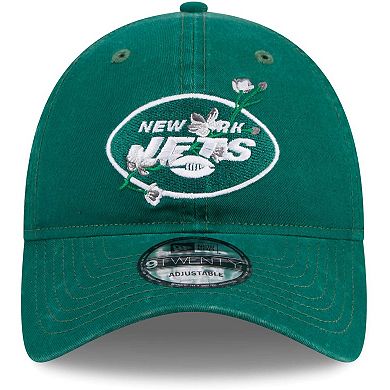 Women's New Era Green New York Jets Gameday Flower 9TWENTY Adjustable Hat
