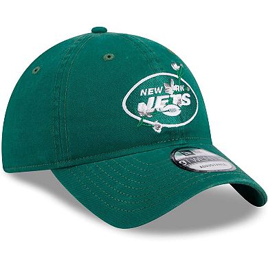 Women's New Era Green New York Jets Gameday Flower 9TWENTY Adjustable Hat