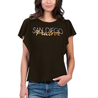 Women's G-III 4Her by Carl Banks Brown San Diego Padres Crowd Wave T-Shirt