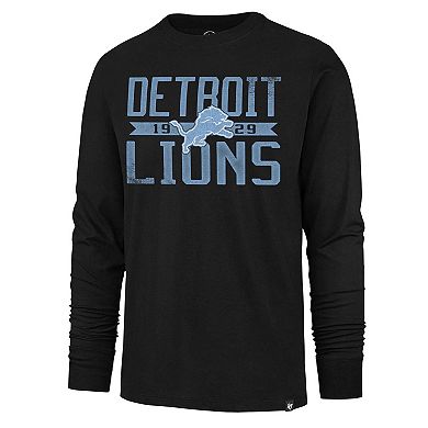 Men's '47 Black Detroit Lions Wide Out Franklin Long Sleeve T-Shirt