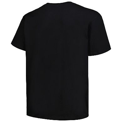 Men's Mitchell & Ness Black San Antonio Spurs Big & Tall Hardwood Classics Vintage Logo T-Shirt