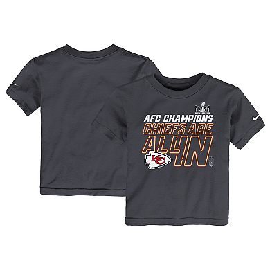 Toddler Nike  Anthracite Kansas City Chiefs 2023 AFC Champions Locker Room Trophy Collection T-Shirt