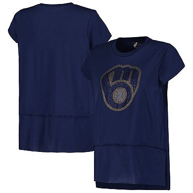 Women's G-III 4Her by Carl Banks Navy Milwaukee Brewers Cheer Fashion T-Shirt