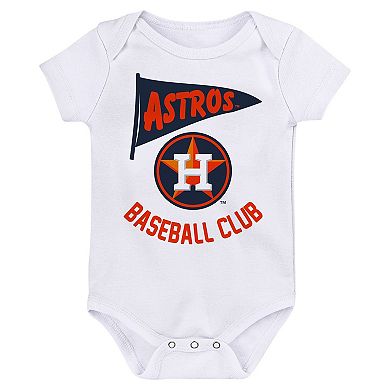 Newborn & Infant Fanatics Branded Houston Astros Fan Pennant 3-Pack Bodysuit Set