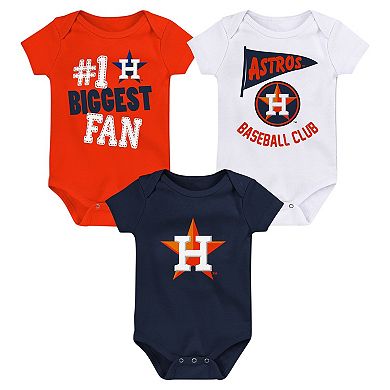 Newborn & Infant Fanatics Branded Houston Astros Fan Pennant 3-Pack Bodysuit Set