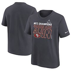 San Francisco 49ers 2023 NFC Champions Trophy Women's Nike NFL Pullover  Hoodie.