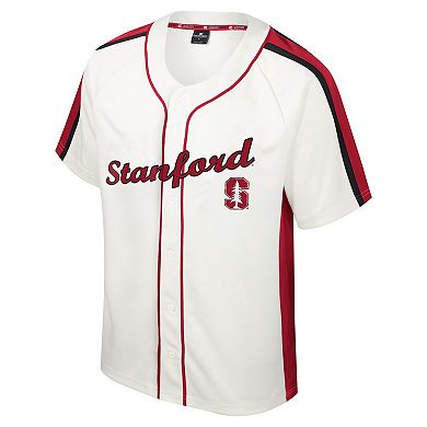 Men's Colosseum Cream Stanford Cardinal Ruth Button-Up Baseball Jersey