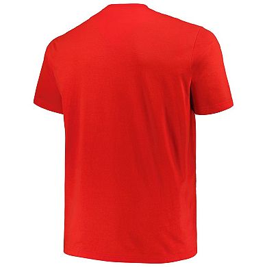 Men's Mitchell & Ness Red Chicago Bulls Big & Tall Hardwood Classics Vintage Logo T-Shirt