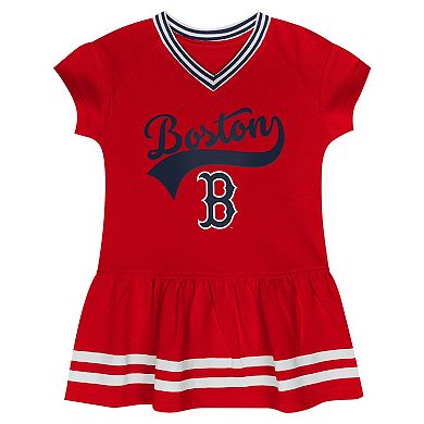 Girls Toddler Fanatics Branded Red Boston Red Sox Sweet Catcher V-Neck Dress