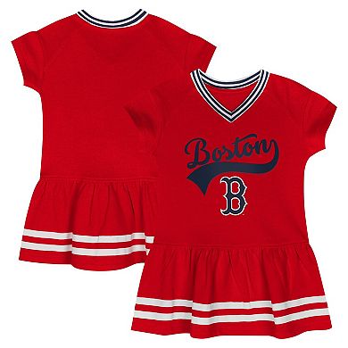 Girls Toddler Fanatics Branded Red Boston Red Sox Sweet Catcher V-Neck Dress