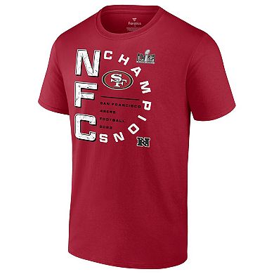 Men's Fanatics Branded Scarlet San Francisco 49ers 2023 NFC Champions Right Side Big & Tall T-Shirt