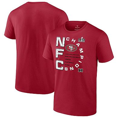 Men's Fanatics Branded Scarlet San Francisco 49ers 2023 NFC Champions Right Side Big & Tall T-Shirt