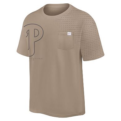 Men's Nike Khaki Philadelphia Phillies Statement Max90 Pocket T-Shirt