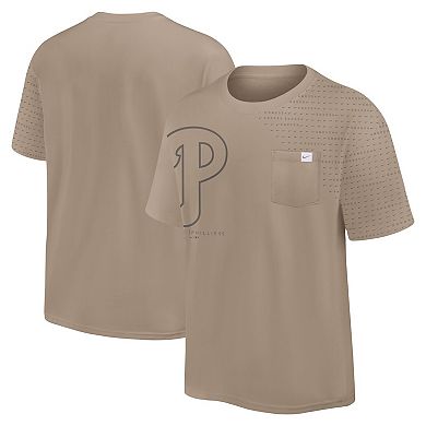 Men's Nike Khaki Philadelphia Phillies Statement Max90 Pocket T-Shirt
