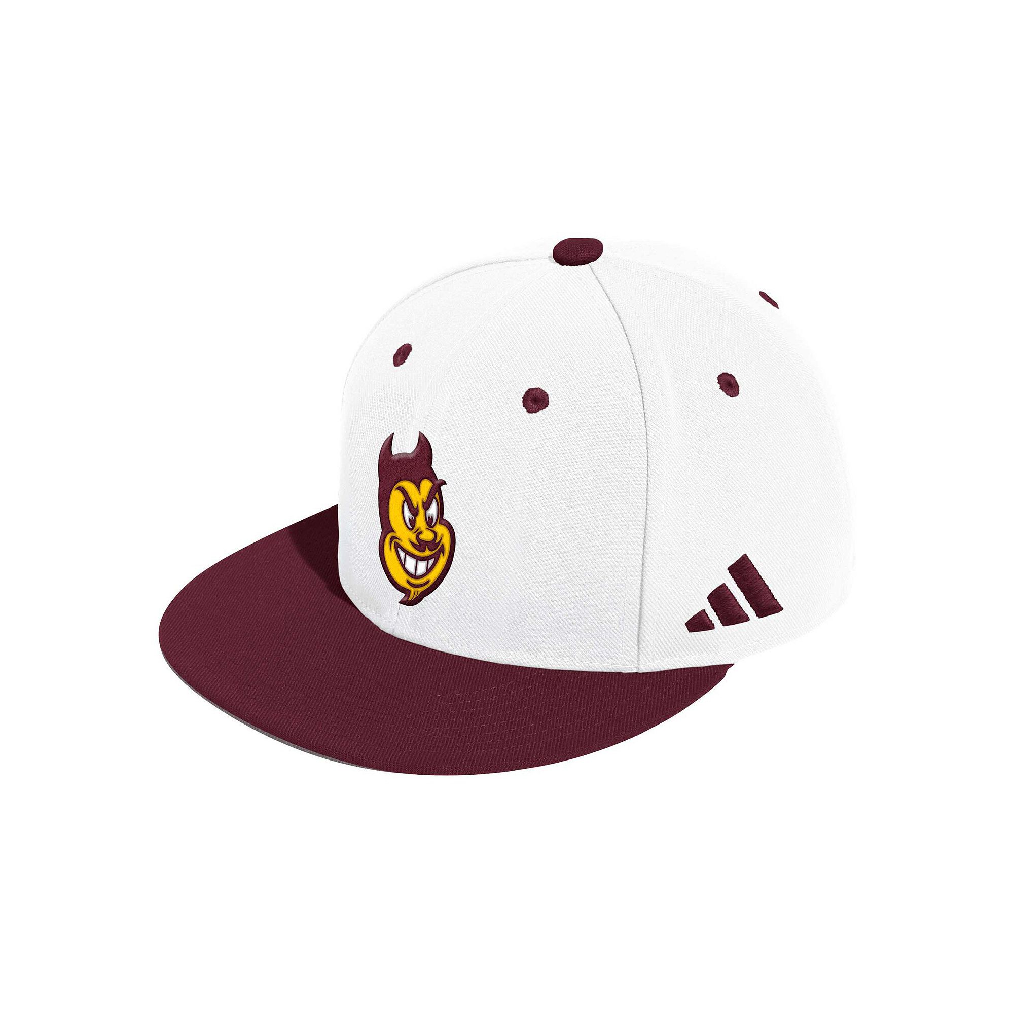 Mens adidas White Arizona State Sun Devils On-Field Baseball Fitted Hat, S