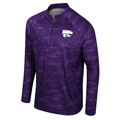 Men's Colosseum Purple Kansas State Wildcats Carson Raglan Quarter-Zip Jacket