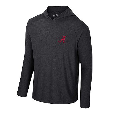 Men's Colosseum Black Alabama Crimson Tide Cloud Jersey Raglan Long Sleeve Hoodie T-Shirt