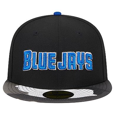 Men's New Era Black Toronto Blue Jays Metallic Camo 59FIFTY Fitted Hat