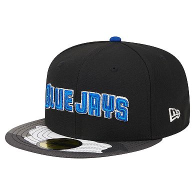 Men's New Era Black Toronto Blue Jays Metallic Camo 59FIFTY Fitted Hat