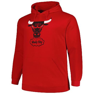 Men's Mitchell & Ness Red Chicago Bulls Hardwood Classics Big & Tall Pullover Hoodie