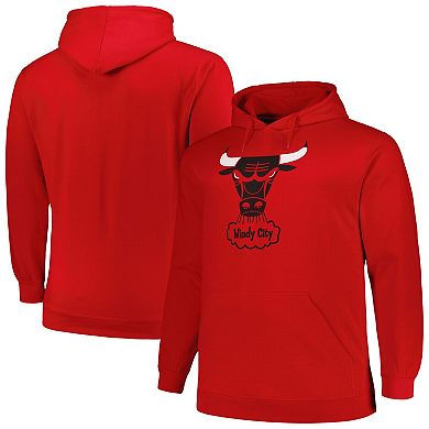 Men's Mitchell & Ness Red Chicago Bulls Hardwood Classics Big & Tall Pullover Hoodie